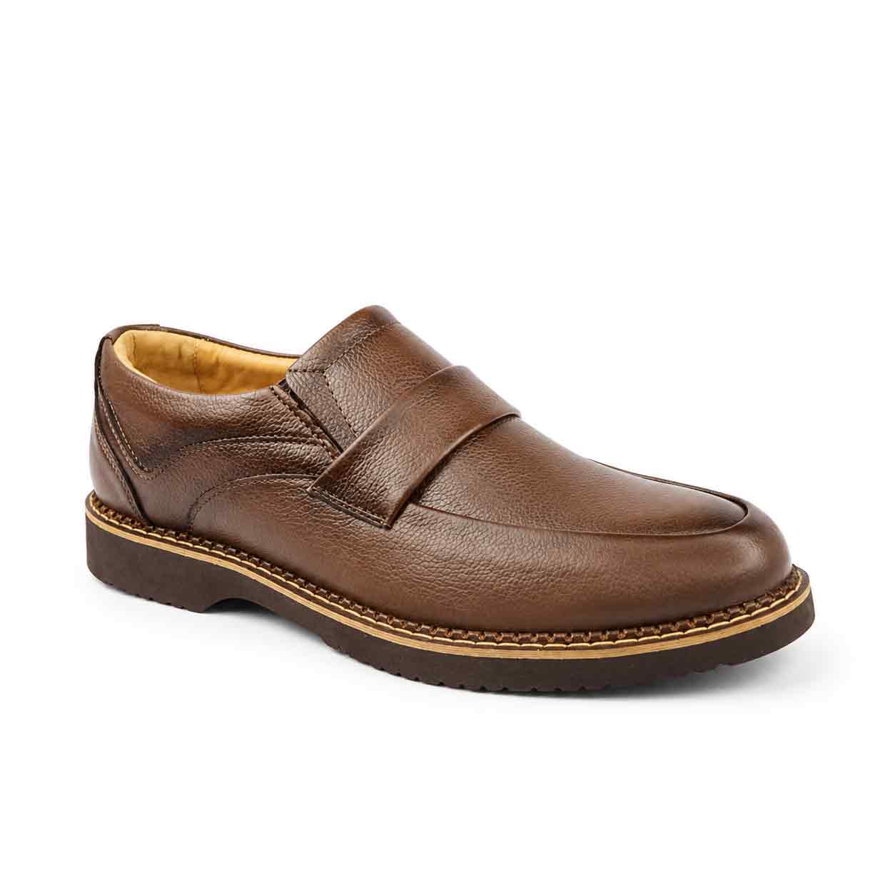 CHAUSSURE CONFORT HOMME  R130 MARRON CUIR ..........  Chaussures confort Maroc